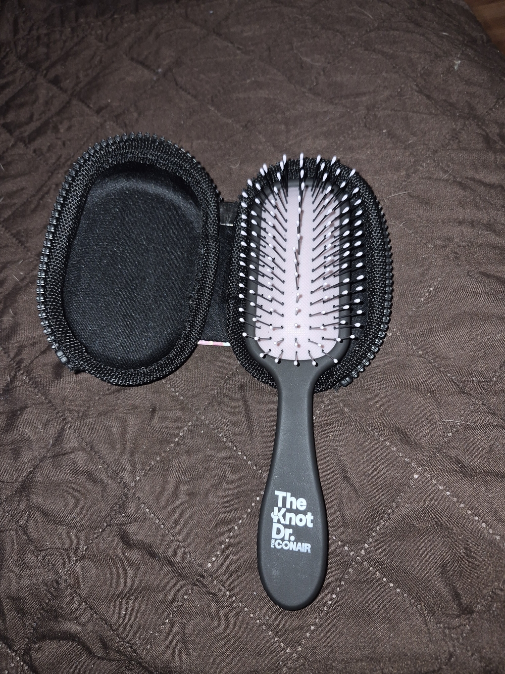 The Knot Dr. by Conair Black & Pink Travel Paddle Brush New Without Package